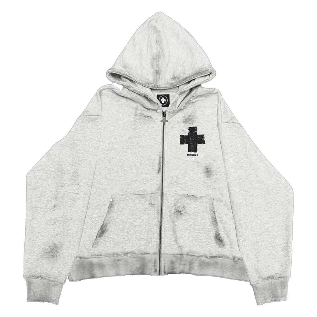 ARCHIVE ZIP-HOODIE GRAY