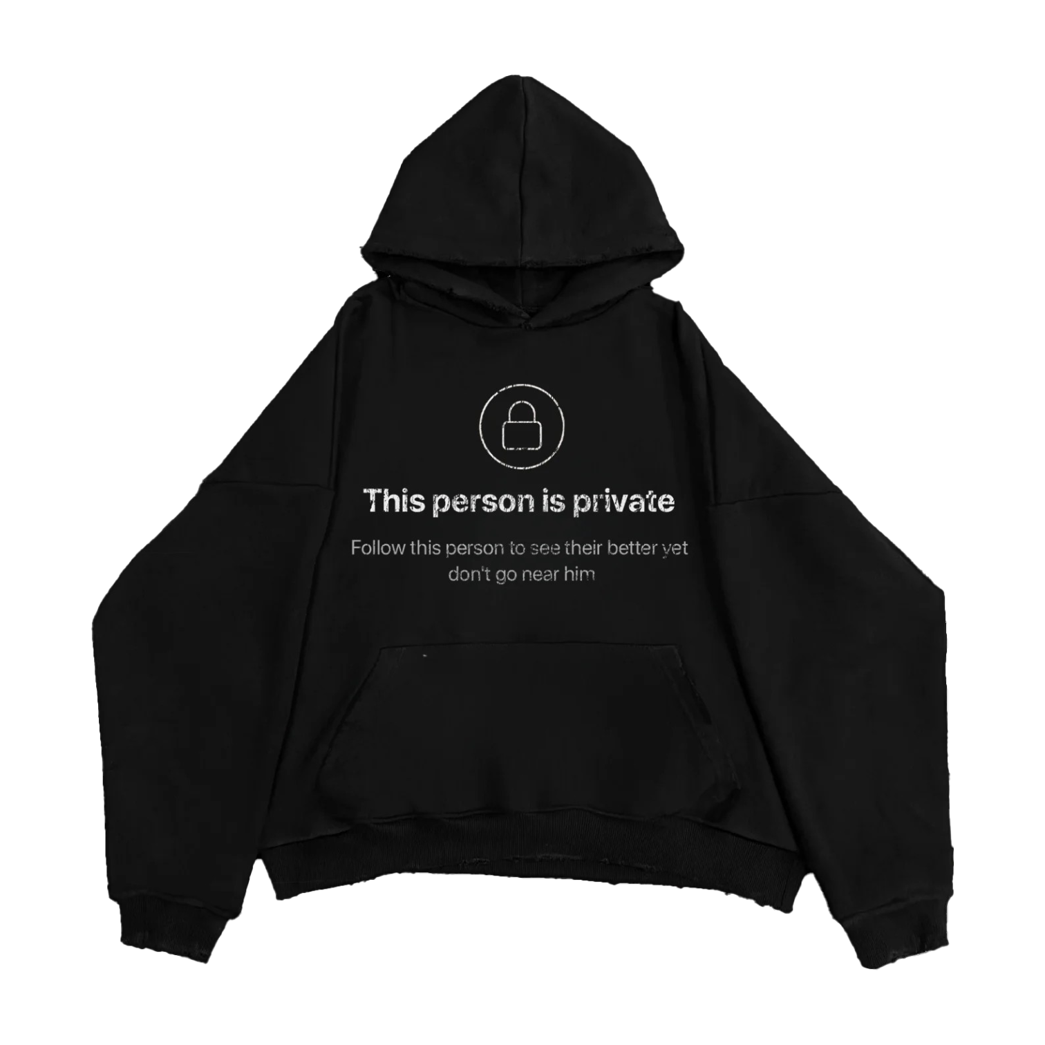 Sensitive Zip Hoodie Black