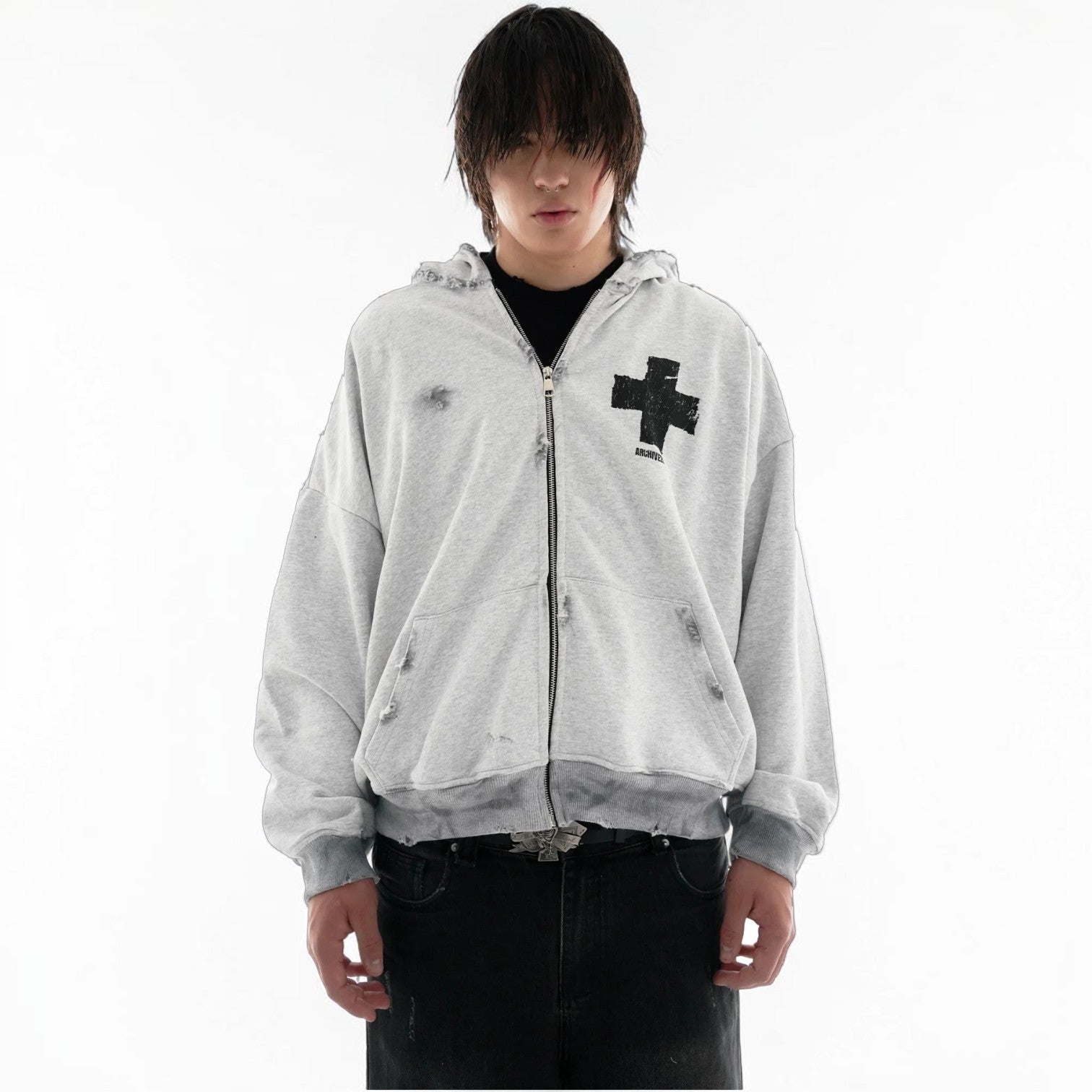 ARCHIVE ZIP-HOODIE GRAY