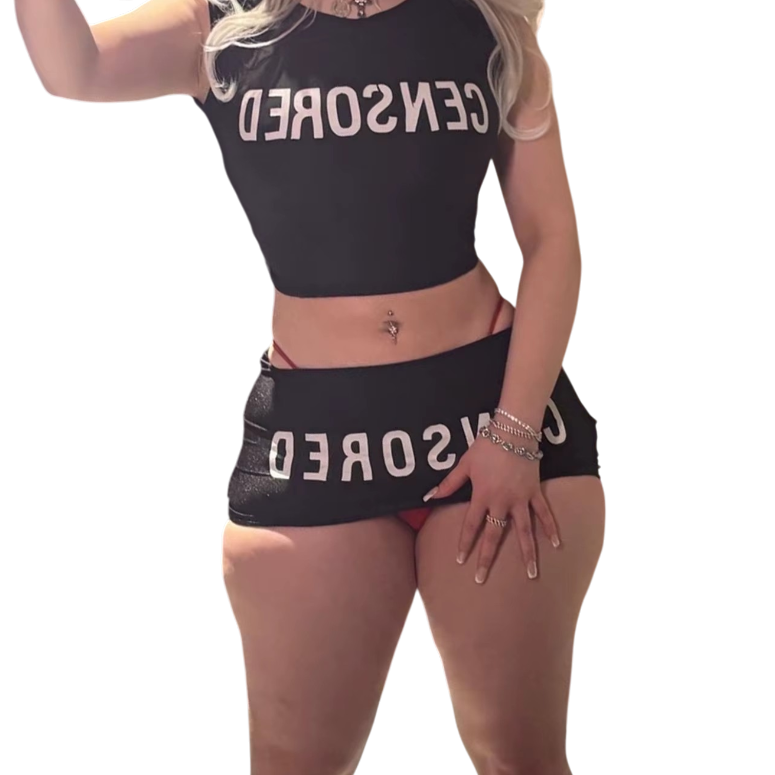 CENSORED Top with mini scirt