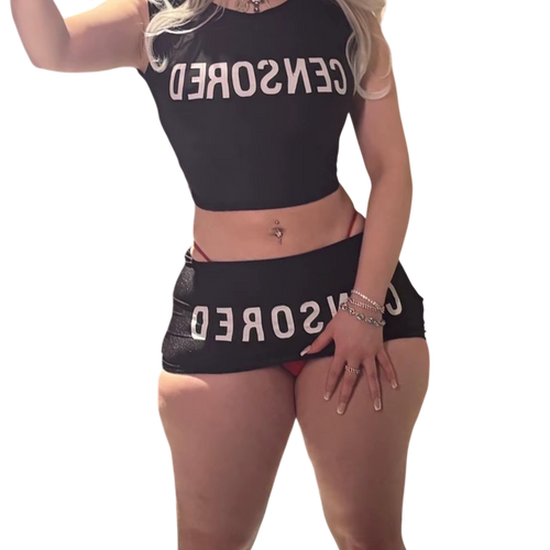 CENSORED Top with mini scirt
