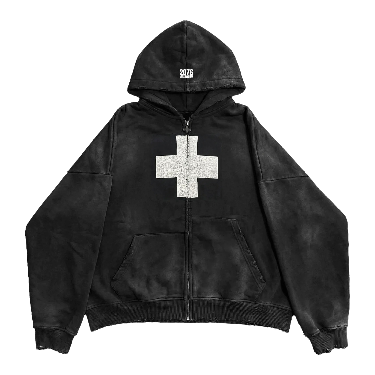 CRACKED ZIP-HOODIE